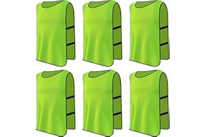 EHUIHUAN 6 X Sports Training Mesh Bibs, Football Training Bibs, Scrimmage Training Vests Children, Sports Bibs Youth, Soccer Bibs, Netball Bibs Kids,Football Bibs Kids for Rugby Hockey Cricket