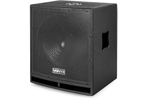 VONYX SWP15 PRO 15" Active Subwoofer 800W Powered DJ Bass Speaker with Low-Pass Filter, Adjustable Phase Control, XLR & RCA, MDF Cabinet for DJ PA Installation