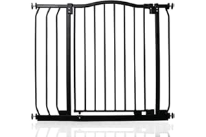 Bettacare Curved Top Dog Gate, 80cm - 89cm, Matt Black, Pressure Fit Pet Gate for Dog and Puppy, Pet and Dog Barrier, Easy Installation