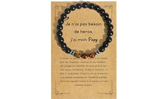 EMDRYZE Pierre Naturelle 8mm Bracelets Pour Homme Idee Cadeau Anniversaire Homme Cadeau Fete Des Peres Cadeau Ado Cadeau Pour Papa Grand Pere Mari Copain Couple Cadeau de Noel Homme Cadeau Personnalisé