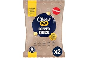 ‎CHEESEPOP Cheesepop Überraschenderweise Knusprig & Luftig, Geringfügig Glatt & Nussig | Reich an Eiweiß | 100% Emmental Käse Gepoppter Imbiss, 2x500g