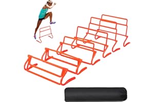 REDCAMP Lot de 6 obstacles d'agilité, 4 obstacles d'entraînement de vitesse réglables en hauteur, équipement d'entraînement de vitesse portable avec sac de transport