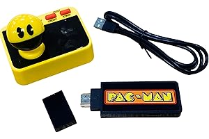 FIZZ CREATIONS PAC-MAN Plug & Play Arcade Game Console with Wireless Controller & TV Stick | Classic Retro PAC-MAN Game for TV, Family Gaming, Nostalgia Gift.