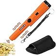 Piymnys Metal Detector Pinpointer, Metal Detectors for Adults Kids, Waterproof and 360°Detection Handheld Metal Detecting Accessories with LED and Holster, Gold Panning Kit with 9V Battery