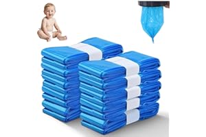 BLOYMSK 10 Pack Nappy Bin Refill, 4.5m Diaper Pail Refill Bags Compatible with Tommee Tippee Twist & Click and Sangenic TEC Bins All Models of Trash Bins, Multi-layered odor-proof for Nappy Disposal (Blue)