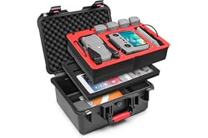 SYMIK P400-A3TL Air 3S Estuche Rígido Impermeable de Triple Capa para dji Air 3S / Air 3 Fly More Combo, Compatible con dji RC 2/RC-N2/RC-N3, Baterías, Cambiador, Placa de Aterrizaje, Accesorios