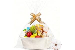 Kiswleon Gift Basket Hamper Kit,Gift Hamper Basket with Two Ribbon,Hamper Baskets for Gifts Empty for Wedding,Christmas,Easter,Birthday