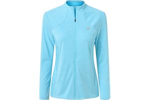 MoFiz Giacca Sportiva Donna Leggera Felpa da Corsa a Manica Lunga Zip Intera Top senza Cappuccio con Tasche