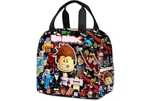 Elie&Eason Roblx Lunch Bag, Lunch Box for Kids and Adults, Insulated Reusable Lunch Box, Portable Waterproof Lunch Bags for Travel Picnic School Office Outdoor