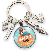 Kit Cadeau Maîtresse - Porte-Clé Super Chouette + Carte Merci - Fin D'Année Ou Graduation