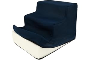 JOKAPY Dog Steps for Bed 3-Step High Density Foam Dog Stairs for Small Dogs Cats Non-Slip Pet Steps with Detachable Cover Pet Ramp Ladder for Sofa Low Bed Couch 39x35x27cm