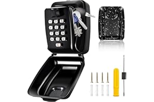 Knasin Key Safe Wall Mounted Outdoor - Police Approved Key Lock Box with 12 Digit Code, Weatherproof & Heavy-Duty Design for Home, Garden, Office, School