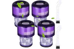 Birshe 4 Pezzi Filtro per Filtri per Dyson V11 Aspirapolvere, Filtro di Ricambio per Dyson V11 V15 SV14 Cyclone Animal Absolute Total Clean, con 2 Spazzola, Confronta con Part # 970013-02 & 97001302