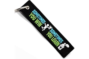 LLAVEROSMOTOR.ES Brelok do kluczy motocyklowych - prezent dla motocyklistów z tkaniny SOMETIMES YOU WIN SOMETIMES YOU LEARN, akcesoria motocyklowe - oryginalne breloki - oryginalne prezenty dla