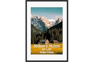 EYMPEU Marco de Fotos 50x75 de Aluminio Negro para Fotos de 40x60 cm con Paspartú o 50x75 cm sin Paspartú, Apto para Colgar en la Pared, Ideal para Decorar Dormitorios y Salones