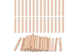 QUARKZMAN 60 stycken träpluggar 10 x 80 mm (0,39 x 3,15) räfflade fasade ändar trä pluggstift torkade lövträ för träbearbetni