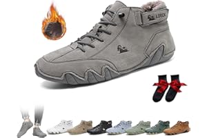 LOVEWLVNCL Botas Altas Italianas Hechas A Mano Unisex Zapatos Beck Minimalistas Al Aire Libre Zapatos Descalzos Informales Antideslizantes Transpirables for Caminar Senderismo Conducir Botas Chukka(Gray Velvet,3