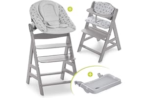 Hauck Seggiolone Pappa Alpha XL Set - con sdraietta neonati, vassoio e cuscini/seggiolone evolutivo per bambini reclinabile -