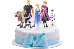 HEARTSKING 5 Stück Eiskönigin Figuren Tortendeko, Frozen Tortendeko Geburtstagsdeko Happy Birthday Tortenaufleger Olaf Figur Schulkind Cake Topper Geburtstag Deko für Mädchen Jungen Kinder