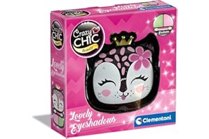 Clementoni Crazy Chic - Lovely Eyeshadows Panther Queen, Trucchi per Bambini 6+ Anni, Trousse Portatile con Ombretti Lavabili con Acqua e Applicatore, Idea Regalo Collezionabile, 18809