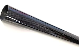 AHL TEC LEONHARDT Hochglanz Carbon Rohr Ø 20mm / Sichtcarbon CFK Kohlefaser Tube 3K Köper/Länge wählbar (500mm)