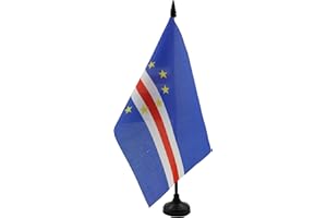 AZ FLAG - Tischflagge Kap Verde - 21x14 cm - Republik Cabo Verde Tischfahne 14 x 21 Cm - Flaggen