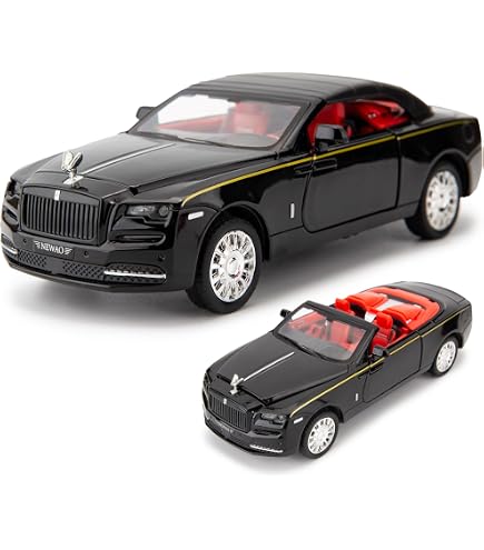 1/32 Rolls Royce Phantom Modellauto (blau) – Mit Licht & Sound, öffnende Türen, Rückzugsfunktion, Für Sammler & Kinder