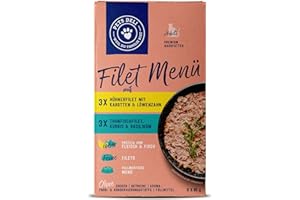 Pets Deli Filet Menü Multipack Nassfutter für Katzen mit Hühnerfilet und Thunfischfilet ohne Gluten und Zucker 6 x 85g