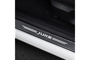 SYMILOV Autocollants Protection Seuil Porte de Voiture pour NIS-san Juke F15 F16 2010-2021, 4 pièces Accessoires de décoration de Plinthes Auto en Fibre Carbone de Anti-Rayures,Black
