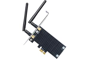 TP-Link Carte WiFi Archer T6E, Carte PCIe AC 1300 Mbps, 867 Mbps sur 5 GHz et 400 Mbps sur 2,4 GHz, Antennes détachables, Beamforming, MIMO 2×2, compatible Windows 11/10/8.1/8/7/XP