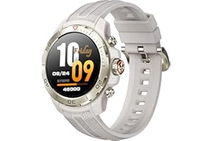 Mibro GS Explorer GPS Smart watch man women 1500nit AMOLED Fitness SmartWatch Bluetooth Sleeping Monitor Trajectory Tracker 10ATM Waterproof for ios and Android,60 Days Battery (Desert White)