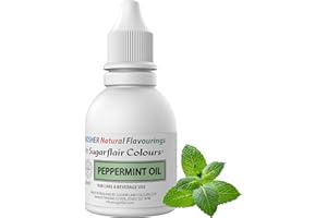 SUGARFLAIR COLOURS Sugarflair Peppermint Oil Flavouring - Natural Food Flavouring for Baking, Cakes, Ice Creams, Chocolates, Icings and More! Pack Your Bakes With A Delicious Natural Food Flavour Extract - 30ml