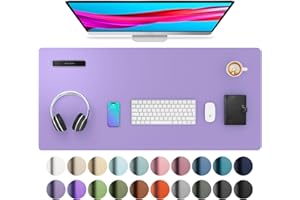 Aothia Tappetino da scrivania, Tappetino per Mouse, Assorbente da scrivania in Pelle PU Antiscivolo, Protezione da scrivania per Laptop per casa e Ufficio(91cmx43cm,Lavande)