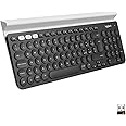 Logitech K780 Tastiera Wireless ‎‎2.4 GHz e Bluetooth Multidispositivo per Windows, Apple, Android o Chrome, PC/Mac/Laptop/Sm