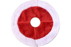 YUNHENTONG Weihnachtsbaum Decke, Christbaumdecke Rund, Plüsch Weihnachtsbaum Röcke, Christbaum Decke, Rot und Weiß Weihnachtsbaum Unterlage, Christbaumschmuck, für Kleine Weihnachtsbäume