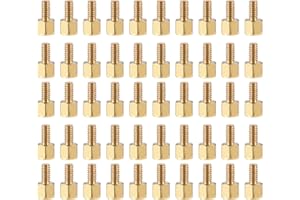 YOKIVE 50pz M2.5 Distanziatori Viti, Ottone Esagonali PCB Distanziatori, Mantieni Altezza Coerente, Ottimo per Scheda Madre (Oro Tono, 4mm+4mm)
