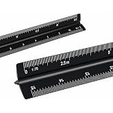 Professional Scale, Triangular Scale, 30 cm Ruler, Precision Tool, Aluminum, Architects, Engineers, Metric Scales (1:20, 1:25