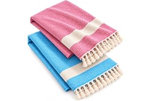 MEBY Uppsättning av 2 bastuhanddukar, XXL, stor 90 x 180 cm. 100 % bomull. Strandhandduk, badhandduk, turkisk hamam-handduk