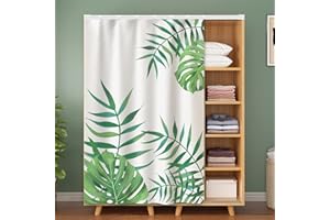 ‎LIVEINU LIVEINU Tropische Blätter Schrankvorhänge für Küche, Kleiderschrank, Badezimmer, Staubdichter Vorhang für Regale, Wandpaneele, hängende Tür, Japanische Noren, Klettband Selbstklebend 100x180cm Stil 6