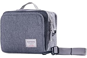 Sunveno Sac à Langer Etanche Mini Fourre-Tout/Sac à Main pour Changement de Bébé, Sac à Langer Portable pour Shopping et Voyage, avec Petites Poches de Rangement Divisées, S, Gris