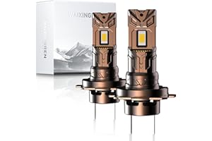 WAIXINGREN H7 Led Headlight Bulb, 32000LM 6500K 600% Brighter, 120W Headlight Bulbs with Fan, Halogen Replacement Bulb, Plug and Play Easy Installation, Pack of 2 (H7)