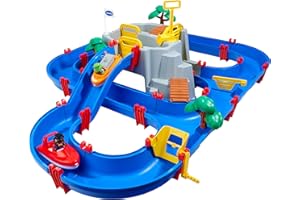 Aquaplay - Moutain Lake - Circuit d'eau - Jeu Plein Air Enfant - 2 Bateaux + 3 Figurines Animaux Incluses - Dès 3 Ans - 8700001542