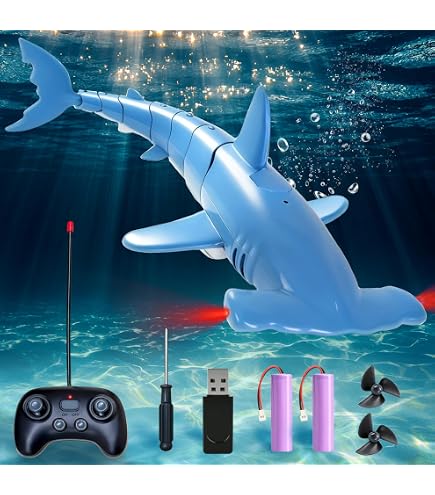Baleine Télécommandée 2,4 GHz – Jouet De Plongée Pour Piscine Et Baignoire, Très Réaliste, Bleue