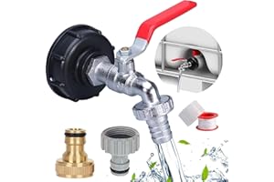 hufhnwso Robinet Cuve 1000L 1/2 IBC Robinet de Jardin 1000 litres Adaptateur de Réservoir de Vidange IBC S60X6 pour