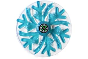 AXOTEN Tapis de snowboard Stomp Pad avec boussole, matériau PVC 15 x 15 x 0,5 cm, antidérapant en forme de flocon de neige 3D