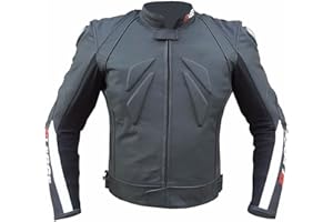BI ESSE - Giacca da Moto in pelle uomo, regolabile completa di protezioni Giubbino termico sfoderabile giubbotto tecnico motociclista