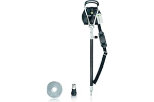 Simply Unearthed Deluxe Round Seat Adjustable Shooting Stick - Indoor and Outdoor Use Walking Stick for Town and Country Black