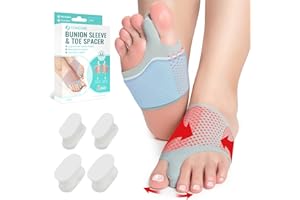 TENICORE Orthese Hallux Valgus Coussinets en Silicone Chaussettes Hallux Valgus 1 Paire Gros Orteil Correcteur Soulagement de la Douleur Femmes Hommes Taille L 38-40