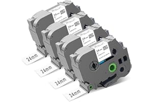 UNOKA TZe-251 Compatible for Brother 24mm Label Tape Black on White, Labelling Laminated Tape for Brother P Touch PTD600 PTD400AD PT-P710BT PT-P700 PT-P750W P900W PT-P910BT