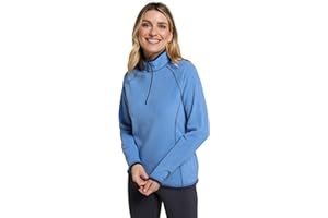 Mountain Warehouse Montana Womens Microfleece Breathable Ladies Sweater, Quick Drying Pullover, Warm Fleece Jacket, Half Zip - Anti-Pill, Lightweight, Purple, Medium